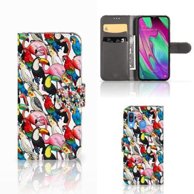 Samsung Galaxy A40 | Telefoonhoesje | Met pasjeshouder | Birds