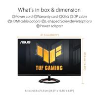 ASUS TUF Gaming VG279Q3R Gaming Monitor - 27 inch, Full HD (1920x1080), 180Hz, Fast IPS, Extreme Low Motion Blur™, 1ms (GTG), FreeSync™, Variabele Overdrive, 100% sRGB - thumbnail