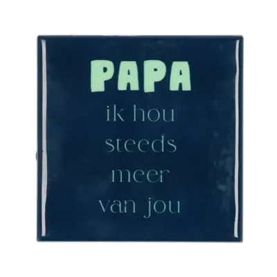 Tegeltje papa blauw 10X10X1CM