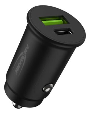 Ansmann InCar Charger CC230PD USB-oplader 30 W 1x USB-A, 1x USB-C USB PD Zwart Auto, Vrachtwagen Ansmann InCar Charger CC230PD USB-oplader 30 W 1x USB-A, 1x USB-C USB PD Zwart Auto, Vrachtwagen