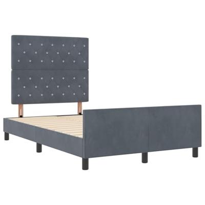 Bedframe met hoofdeinde Donkergrijs 120 x 190 cm Fluweel