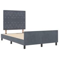 Bedframe met hoofdeinde Donkergrijs 120 x 190 cm Fluweel - thumbnail