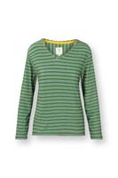 Pip Studio Trice Top Lange Mouw Kente Stripe Groen M - thumbnail