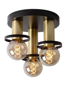 Lucide ANAKA - Plafonnière - Ø 30 cm - 3xE27 - Zwart Lucide ANAKA - Plafonnière - Ø 30 cm - 3xE27 - Zwart