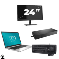 HP EliteBook 840 G7 - Intel Core i7-10e Generatie - 14 inch - Touch - 8GB RAM - 256GB SSD - Windows 11 + 1x 24 inch Monitor - thumbnail