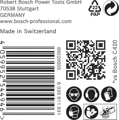 Bosch Accessories EXPERT C470 2608901156 Schuurpapier voor schuurschijf Ongeperforeerd Korrelgrootte (num) 400 (Ø) 125 mm 50 stuk(s)