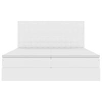 Opbergbed met matras met matras Puur Wit 200 x 200 cm Nep Leer - thumbnail