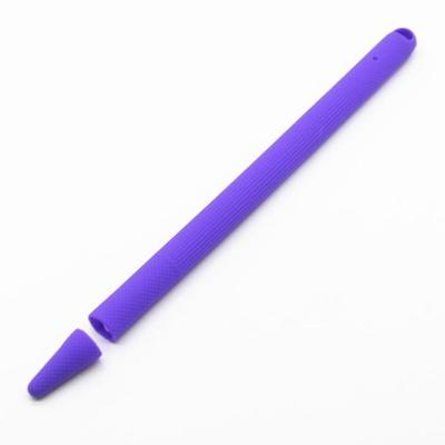Stylus pen silica gel schokbestendig beschermende case voor Apple pencil 2 (paars)