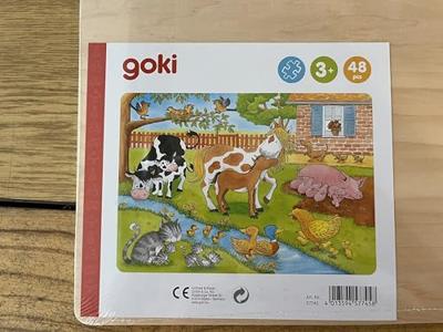 Goki houten legpuzzel op de boerderij, 48st.
