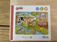 Goki houten legpuzzel op de boerderij, 48st. - thumbnail