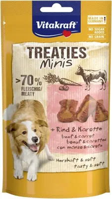 VITAKRAFT Treaties Minis Beef and carrot - traktatie voor hond - 48 g