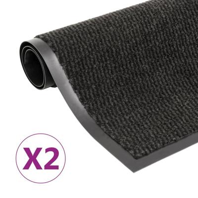 VidaXL Droogloopmatten 2 st rechthoekig getuft 90x150 cm zwart VidaXL Droogloopmatten 2 st rechthoekig getuft 90x150 cm zwart