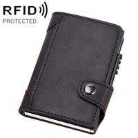 X-51 Automatically Pop-up Card Type Anti-magnetic RFID Anti-theft PU Leather Wallet with Card Slots(Black) - thumbnail