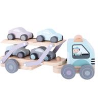 Jipy Houten Autotransporter Speelset Blauw/Paars - thumbnail