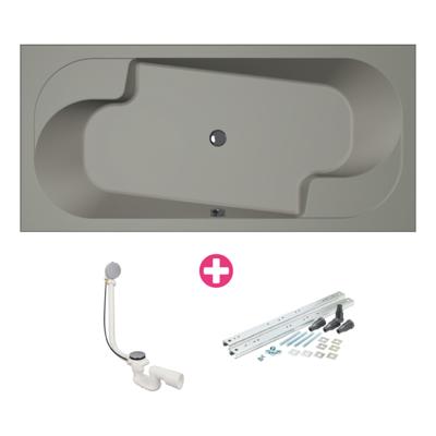 Ligbad Xenz Parel | Inbouw | 190x90 cm | Incl.Badafvoer | Met overloop | Acryl | Cement mat