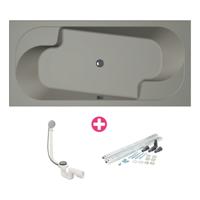 Ligbad Xenz Parel | Inbouw | 190x90 cm | Incl.Badafvoer | Met overloop | Acryl | Cement mat - thumbnail