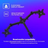 ENDORFY Atlas dubbele, solide metalen constructie, tot 8 kg per stuk, 2 x 27 max, grote hoogteverstelling, draaifunctie, VESA 75×75 mm en 100×100 mm, EY8F003 - thumbnail