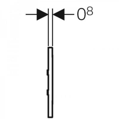 Bedieningsplaat Geberit Type 10 230V Sqaure Easy To Clean Mat Chroom