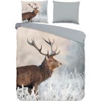 Good Morning Dekbedovertrek "rendier" - Grijs - (240x200/220 cm) - Katoen - thumbnail