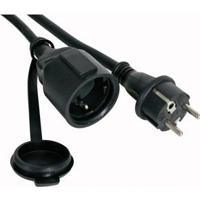 Rubber verlengkabel 5 meter 3G1.5 zwart randaarde - thumbnail