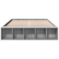 Bedframe bewerkt hout grijs sonoma eikenkleurig 120x190 cm - thumbnail