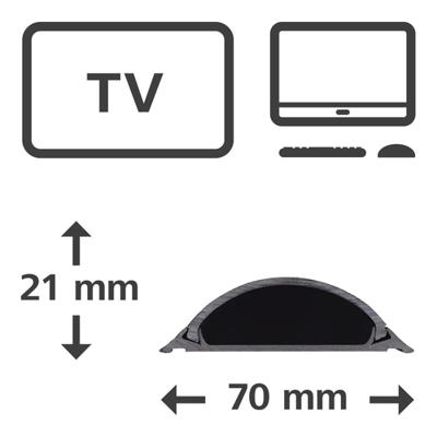 Hama Kabelgoot Zelfklevend Halfrond 100x7x2.1 cm PVC/Zwart