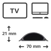 Hama Kabelgoot Zelfklevend Halfrond 100x7x2.1 cm PVC/Zwart - thumbnail