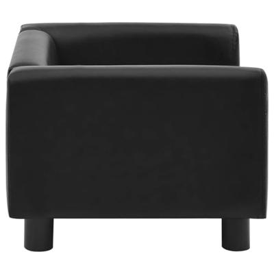 Hondenbank 60x43x30 cm pluche en kunstleer zwart