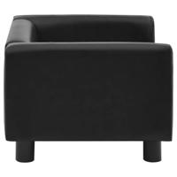 Hondenbank 60x43x30 cm pluche en kunstleer zwart - thumbnail