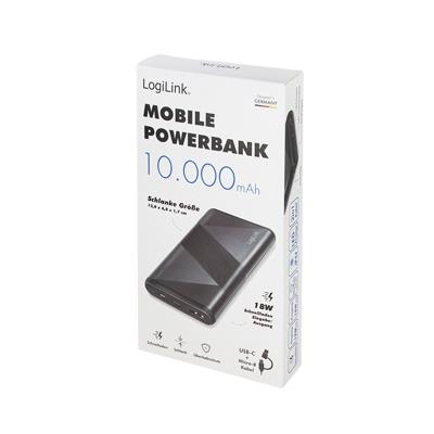 LogiLink PA0275 Accupack 10000 mAh Quick Charge 3.0, Fast Charge, USB PD 2.0 LiPo Zwart LogiLink PA0275 Accupack 10000 mAh Quick Charge 3.0, Fast Charge, USB PD 2.0 LiPo Zwart