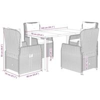 5-delige Tuinset met kussens poly rattan zwart - thumbnail