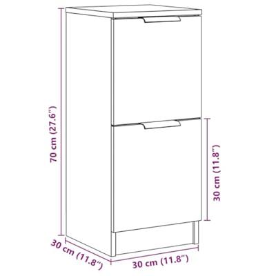 Dressoirs 2 st 30x30x70 cm bewerkt hout oud houtkleurig Dressoirs 2 st 30x30x70 cm bewerkt hout oud houtkleurig