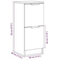 Dressoirs 2 st 30x30x70 cm bewerkt hout artisanaal eikenkleur - thumbnail