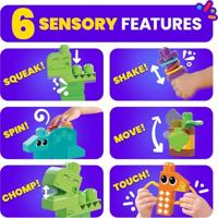 Mega Bloks squeak n chomps dino's bouwset, 24dlg. - thumbnail
