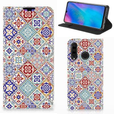 Huawei P30 Lite New Edition | Standcase | Tiles Color Huawei P30 Lite New Edition | Standcase | Tiles Color