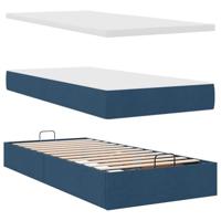 Ottoman bed met matras 80x200cm stof blauw - thumbnail