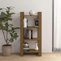 Boekenkast/kamerscherm 60x35x125 cm massief hout honingbruin - thumbnail