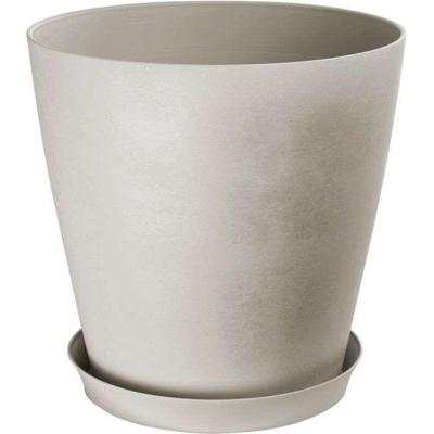 Ronde bloempot - GARDEN ID - Swing Cone - Ø 42 - 40 L - H 41 cm - Witte steen