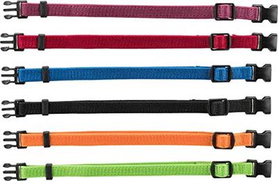TRIXIE PUPPY HALSBAND SET ZWART/ROOD/BLAUW/APPEL/PAPAYA/ORCHIDEE 17-25 CM 6 ST
