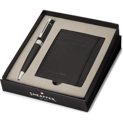 Sheaffer SF-G2931251-2 Balpen 300 M Giftset Glossy Black Chrome Plated + Creditcardhouder Sheaffer SF-G2931251-2 Balpen 300 M Giftset Glossy Black Chrome Plated + Creditcardhouder