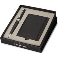 Sheaffer SF-G2931251-2 Balpen 300 M Giftset Glossy Black Chrome Plated + Creditcardhouder - thumbnail