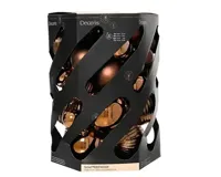 Decoris kerstbalmix plastic d20cm 40st expresso - thumbnail
