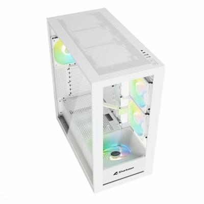 Sharkoon rebel c60 rgb midi tower behuizing (wit | 2x usb-a | 1x usb-c | rgb | tempered glass)