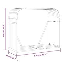 Haardhoutopslag 120x45x100 cm gegalvaniseerd staal groen - thumbnail