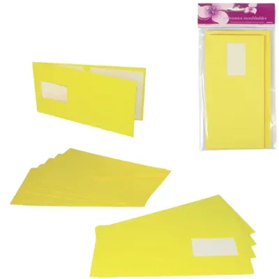 Kaarten met enveloppen geel 21 cm 5 stuks | 48 stuks