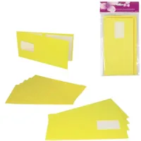 Kaarten met enveloppen geel 21 cm 5 stuks | 48 stuks - thumbnail