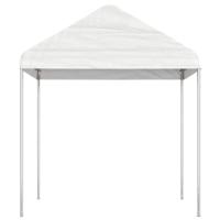 Prieel met dak 11,15x2,28x2,69 m polyetheen wit - thumbnail