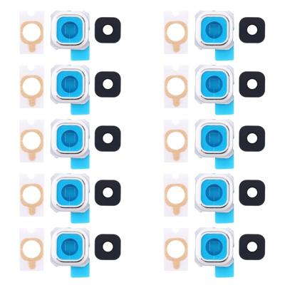 10 stuks terug Camera Bezel & Lens Cover met Sticker voor Galaxy S6 Edge + / G9280