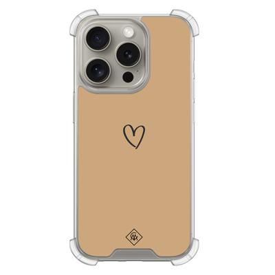 iPhone 15 Pro shockproof hoesje - Hart bruin