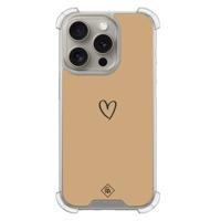 iPhone 15 Pro shockproof hoesje - Hart bruin - thumbnail